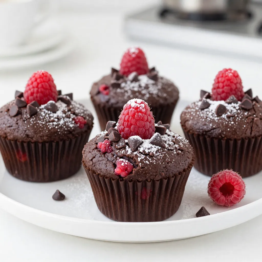 Raspberry Dark Chocolate Muffins Rich and Decadent Treat