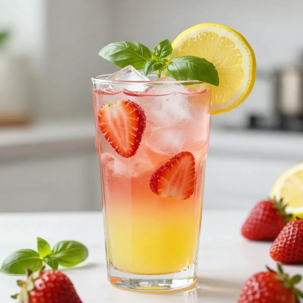 Strawberry Basil Lemonade Fresh and Refreshing Drink