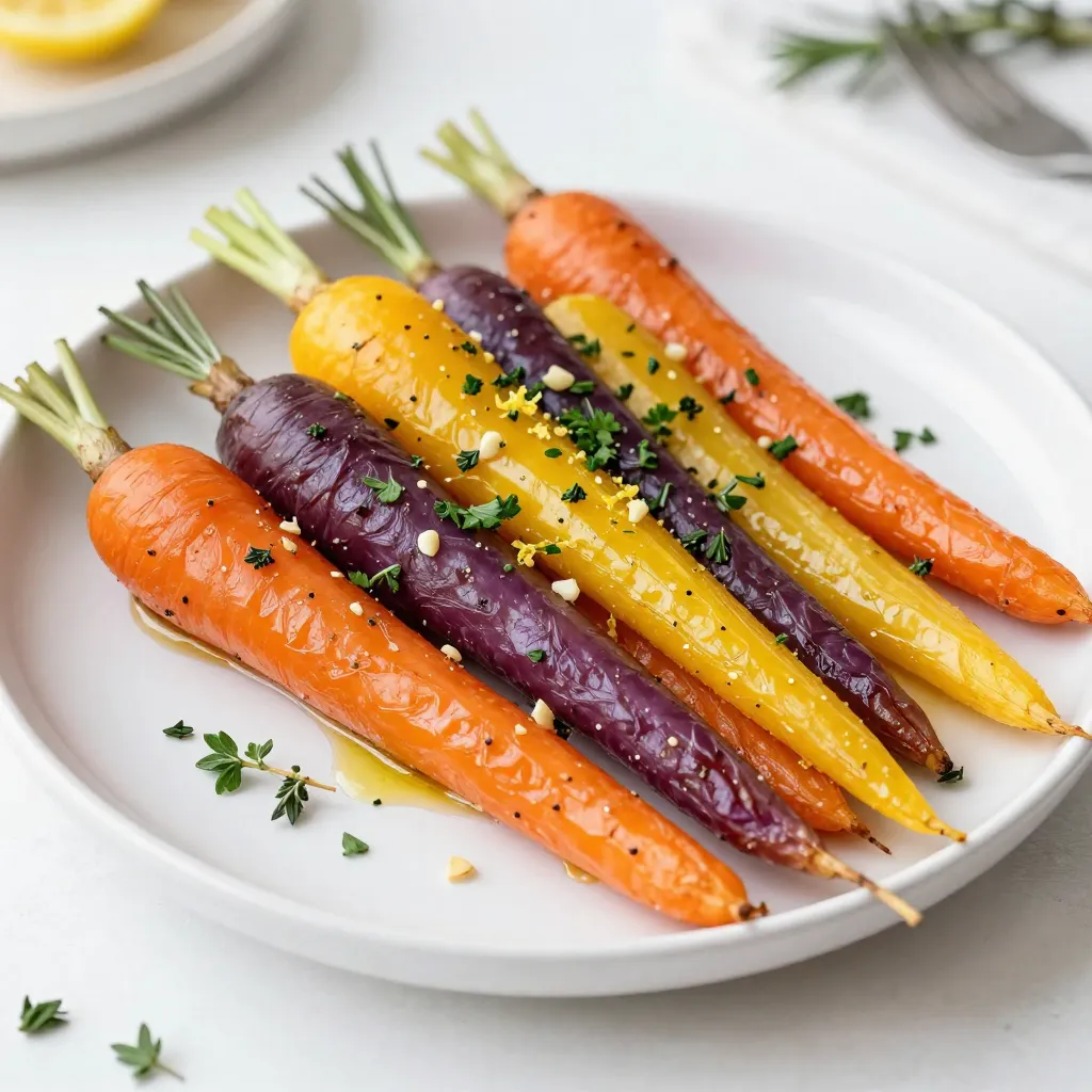 Garlic Herb Roasted Rainbow Carrots Flavorful Side Dish