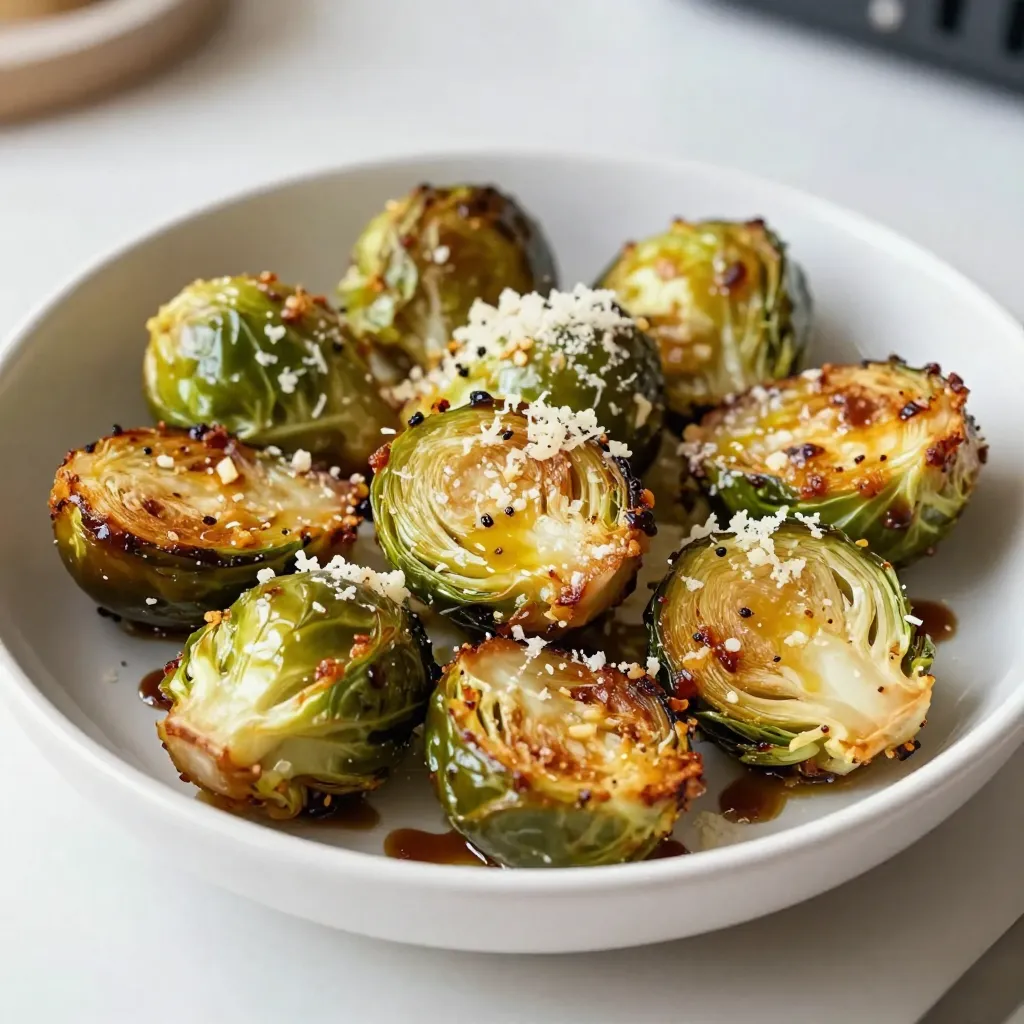 Air Fryer Garlic Parmesan Brussels Sprouts Delight