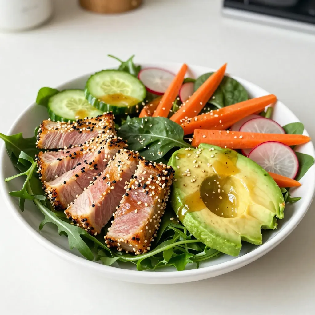 Sesame Crusted Ahi Tuna Salad Fresh and Tasty Dish