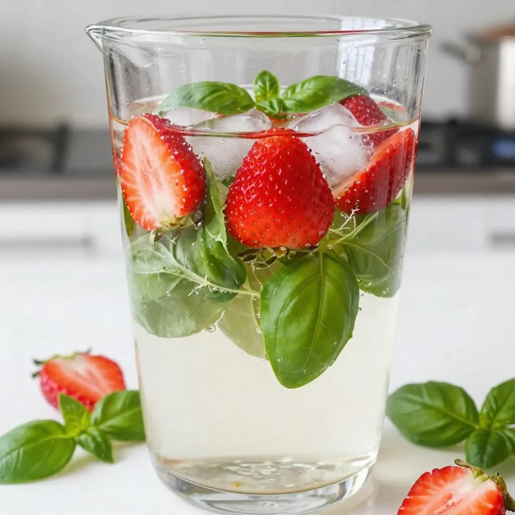 Strawberry Basil Water Refreshing Summer Drink Recipe
