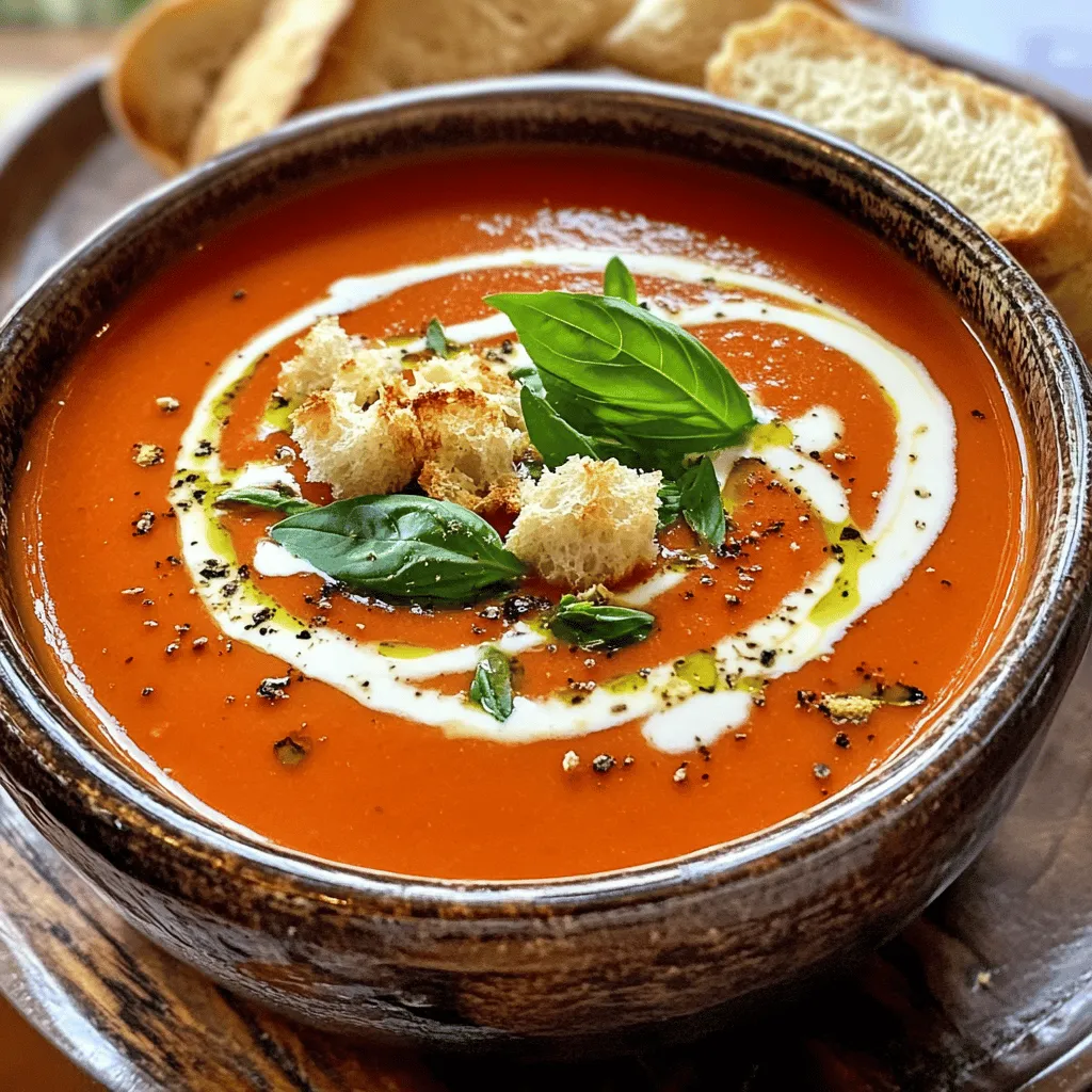 Creamy Tomato Basil Soup Comforting and Flavorful Dish