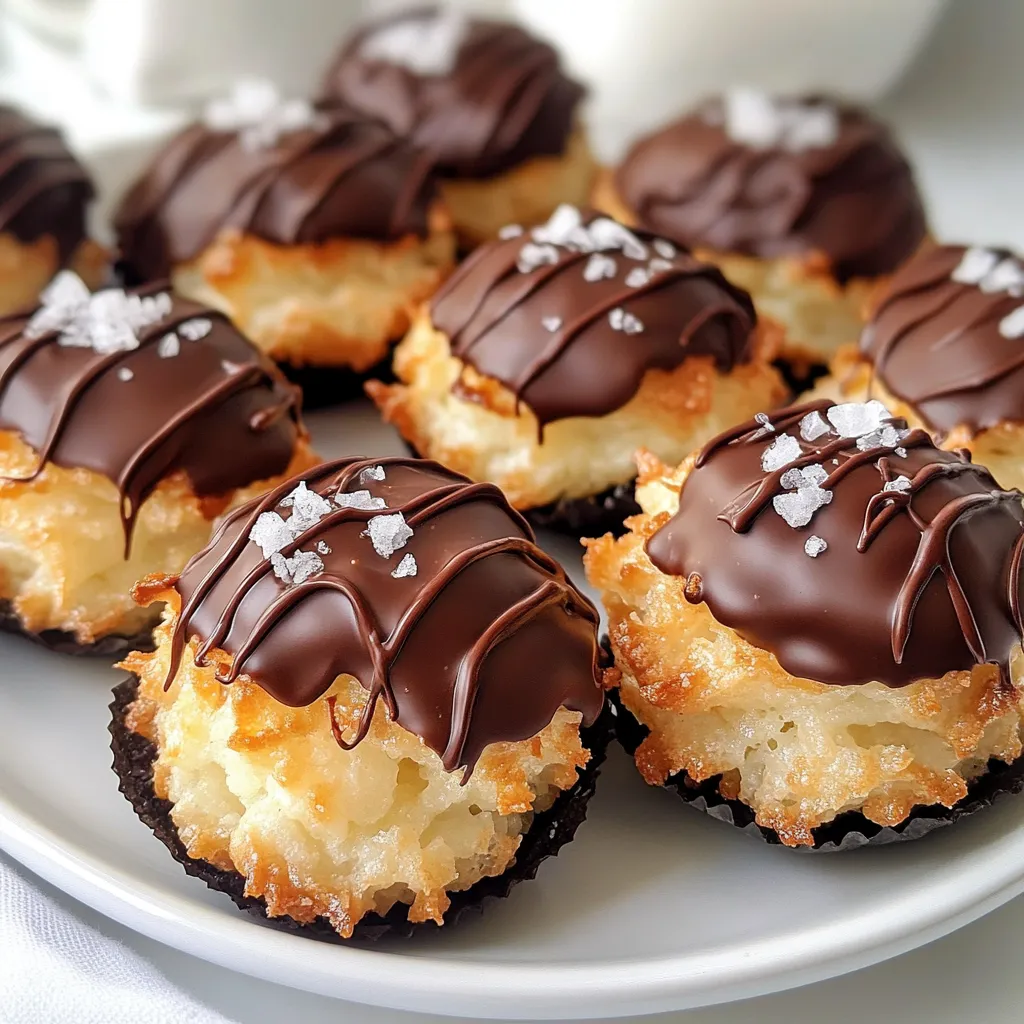 Chocolate Drizzled Coconut Macaroons Delightful Treat