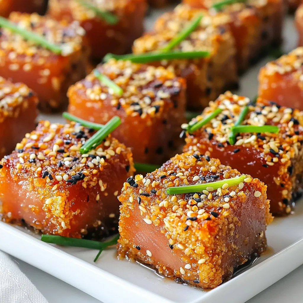 Sesame Crusted Ahi Tuna Bites Flavorful and Simple Dish