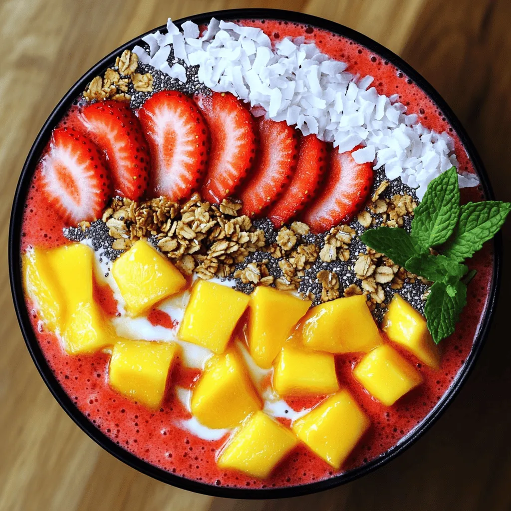 Strawberry Mango Smoothie Bowl Refreshing Healthy Treat