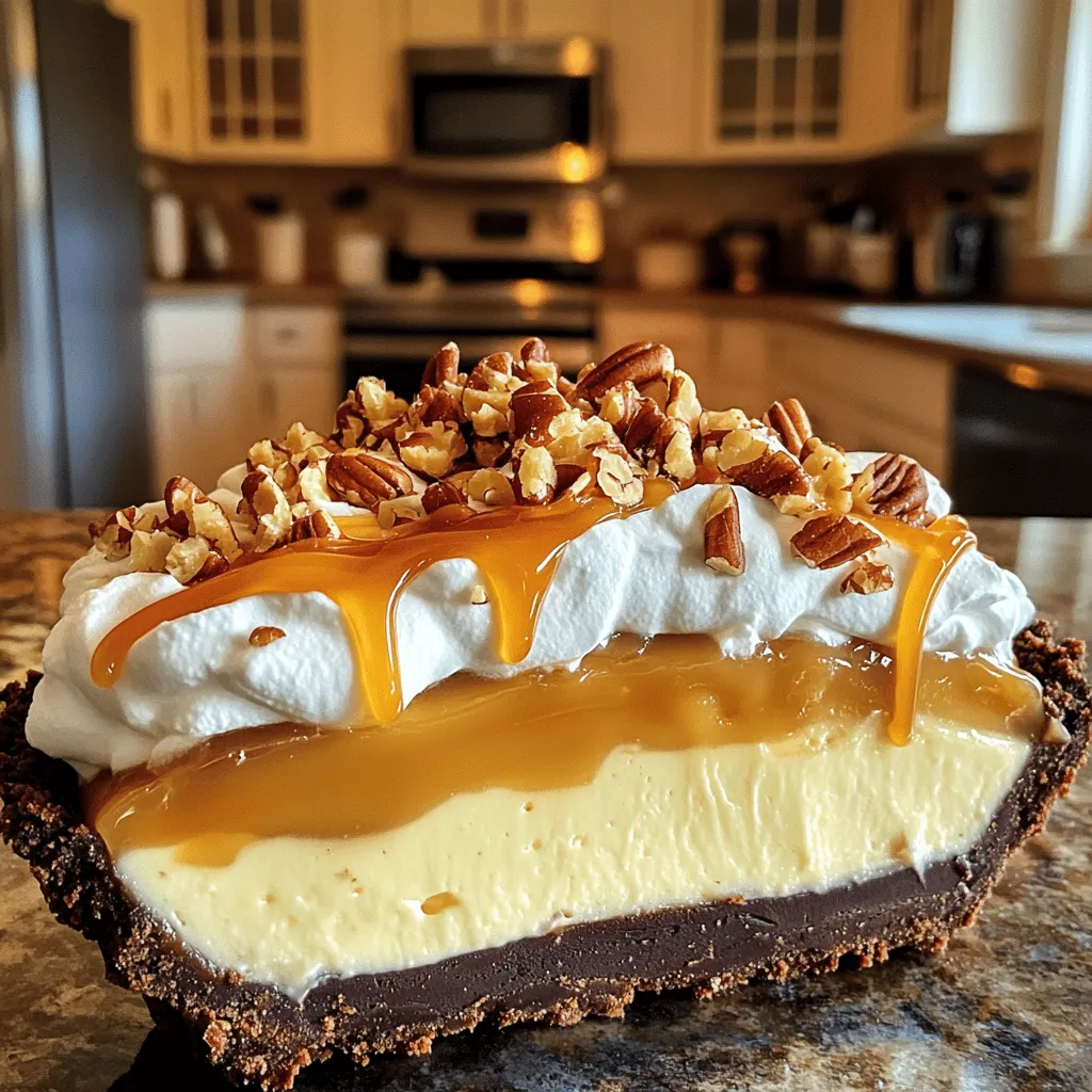 No-Bake Caramel Turtle Pie Delightful Creamy Treat