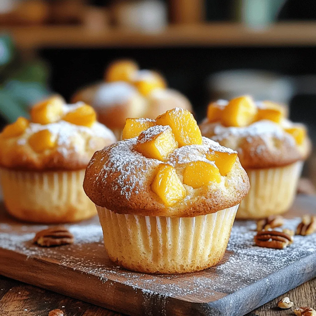 Peach Cream Cheese Muffins Delightfully Soft Treat