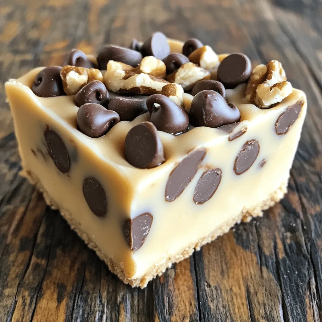 No Bake Chocolate Chip Cookie Dough Bars Delight