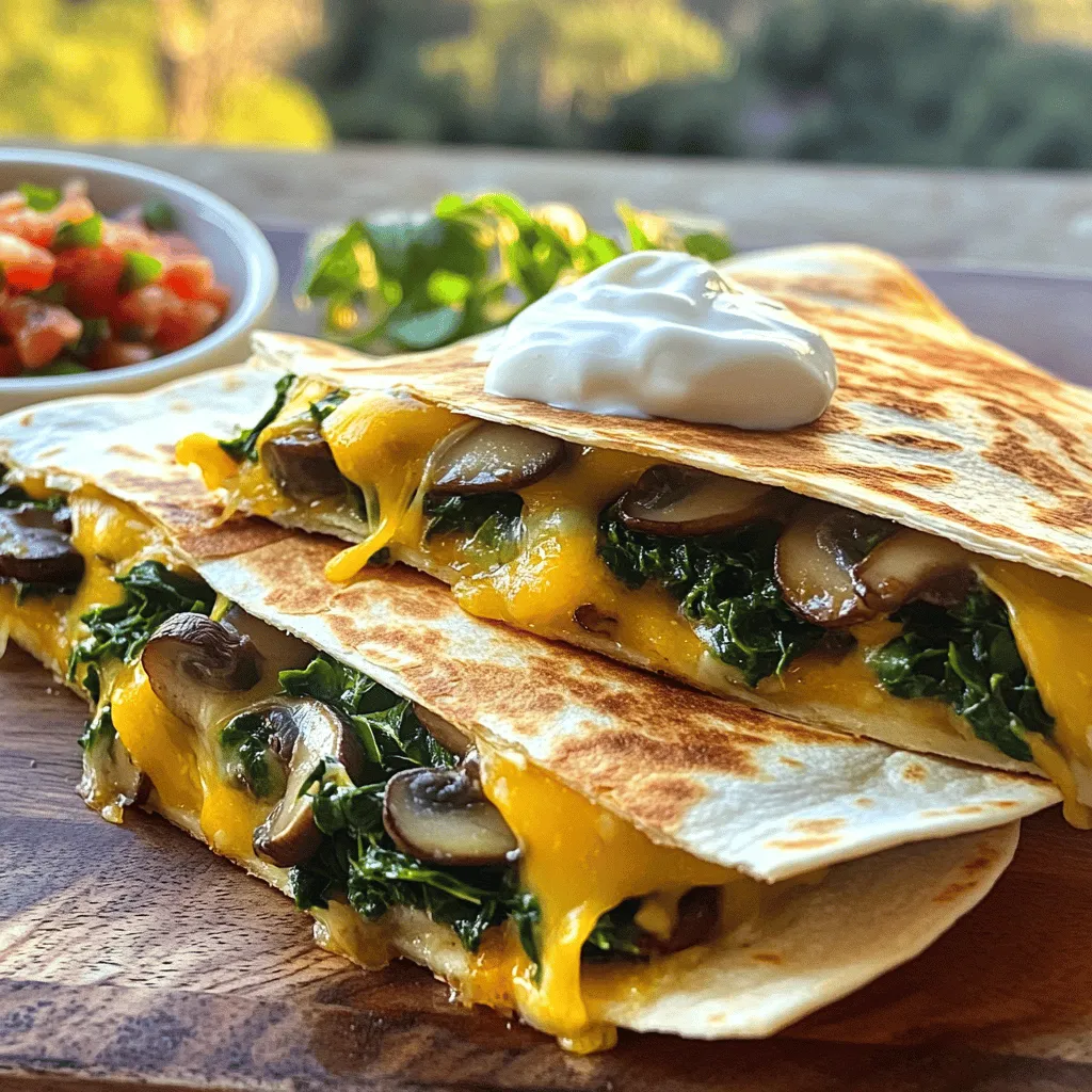 Mushroom and Spinach Quesadillas Flavorful Vegetarian Meal
