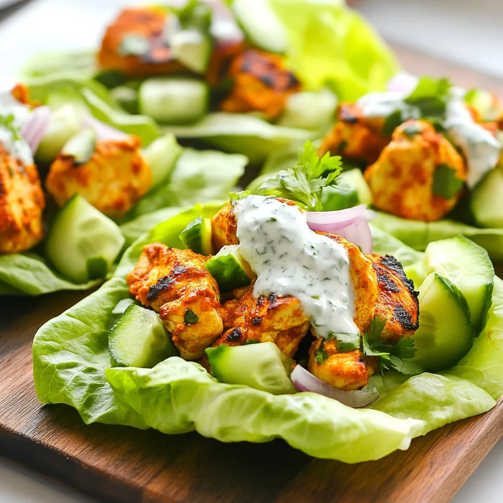 Tandoori Chicken Lettuce Wraps Flavorful and Fresh Meal