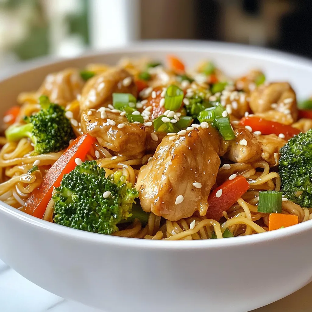 Savory Sesame Peanut Chicken Noodles Delight