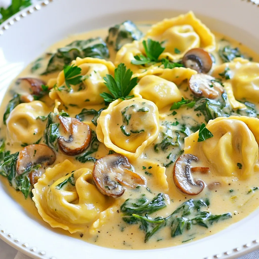 Creamy Spinach Mushroom Tortellini Flavorful Delight