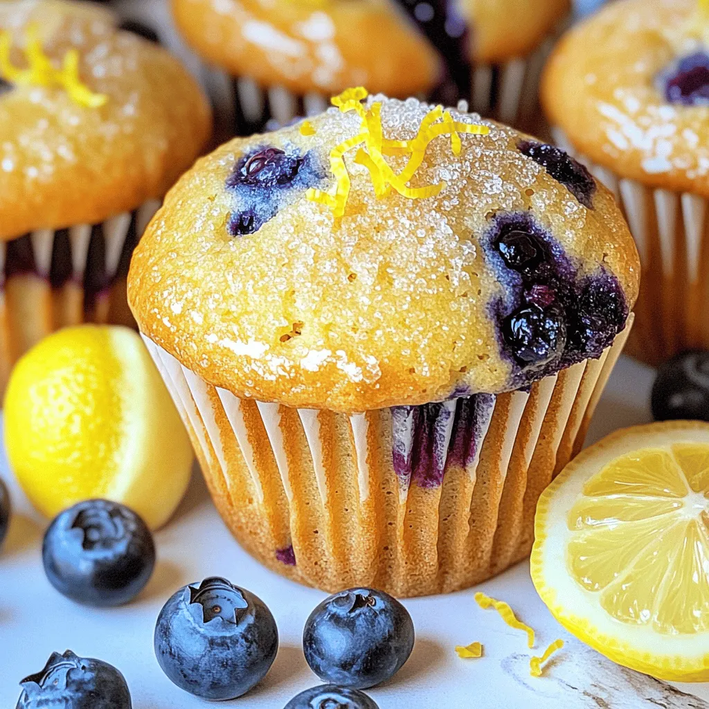Bakery-Style Lemon Blueberry Muffins Simple Recipe