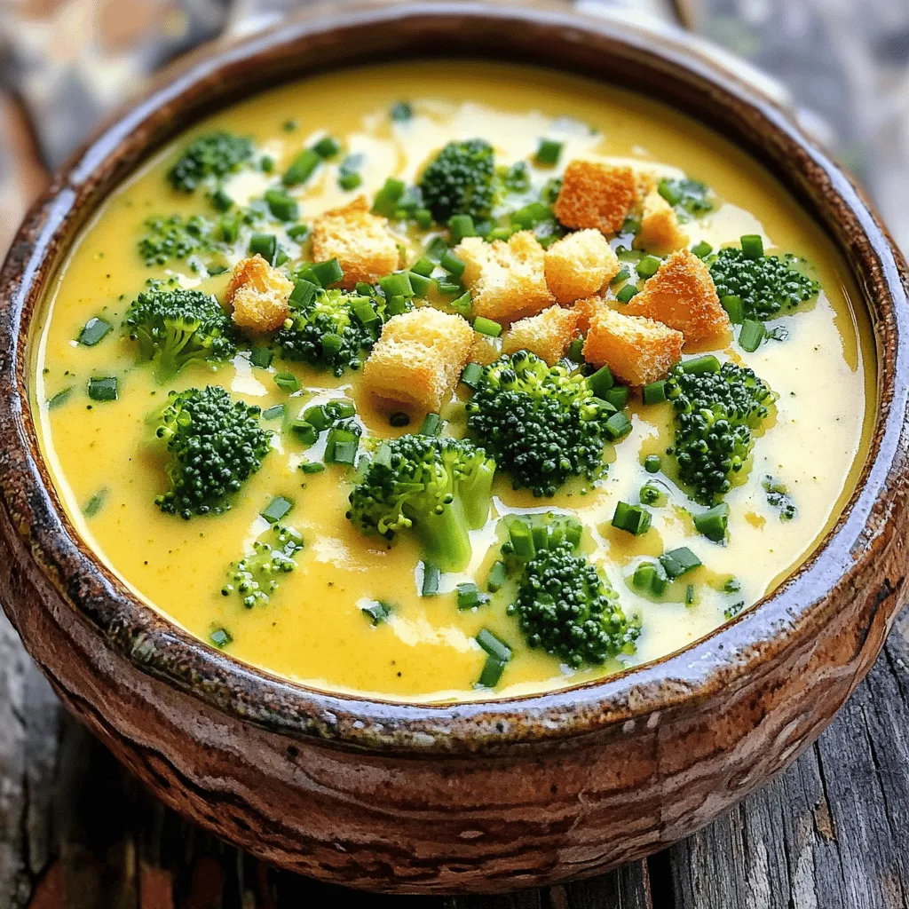 Cheddar Broccoli Soup Creamy and Flavorful Delight