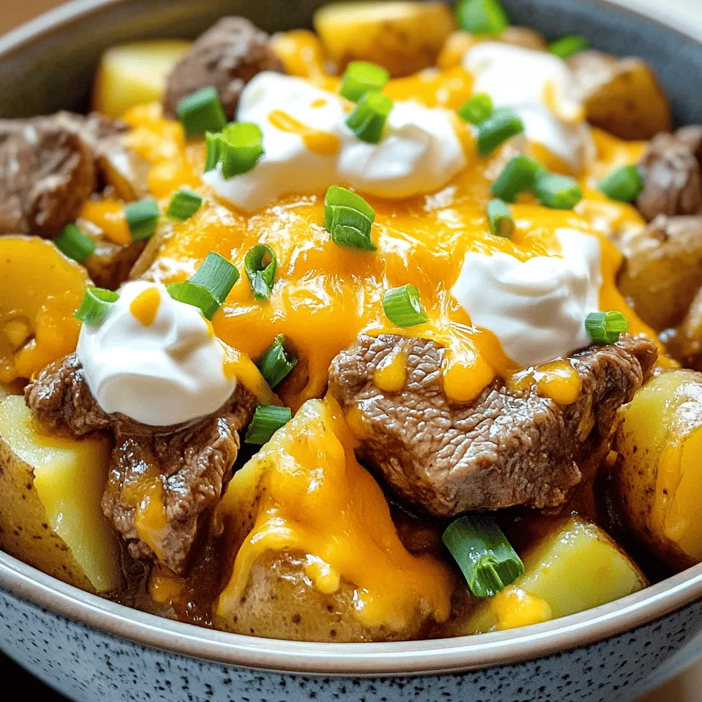 Crockpot Loaded Steak and Potato Bake Easy Dinner Delight