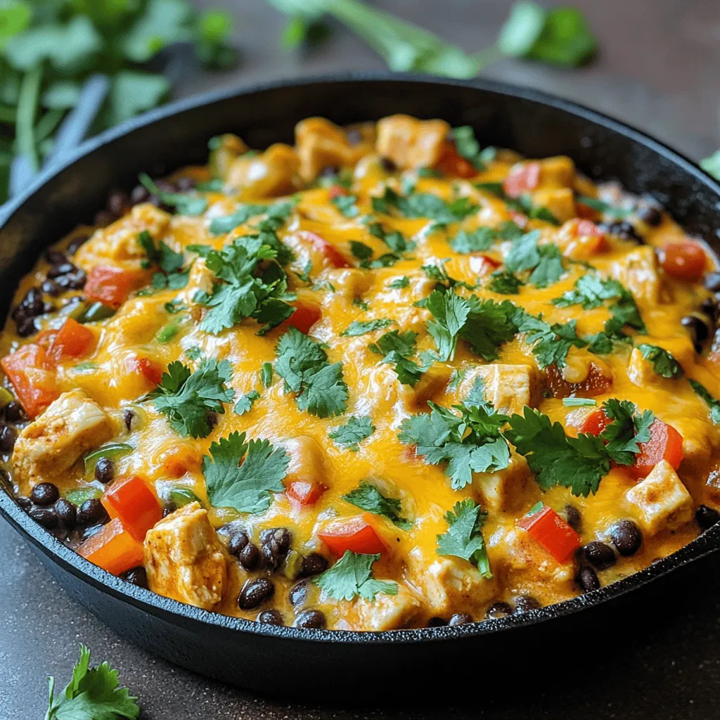 Easy Cheesy Chicken Enchilada Skillet Quick Recipe