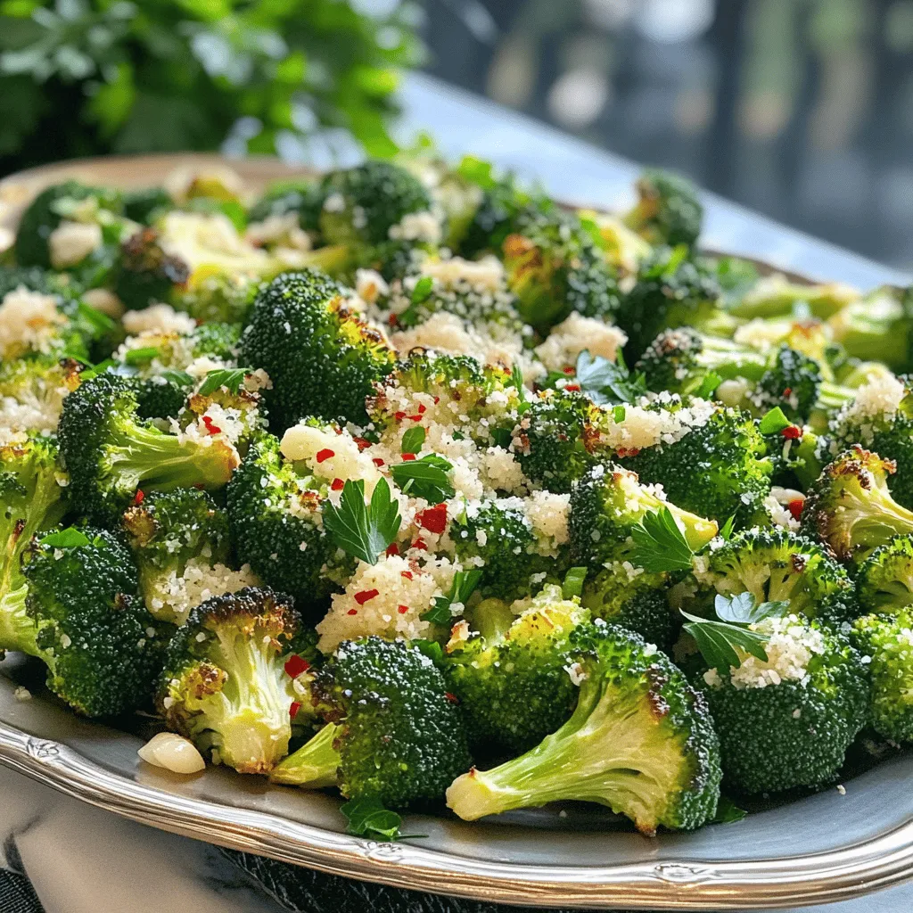 Garlic Parmesan Roasted Broccoli Healthy Side Dish