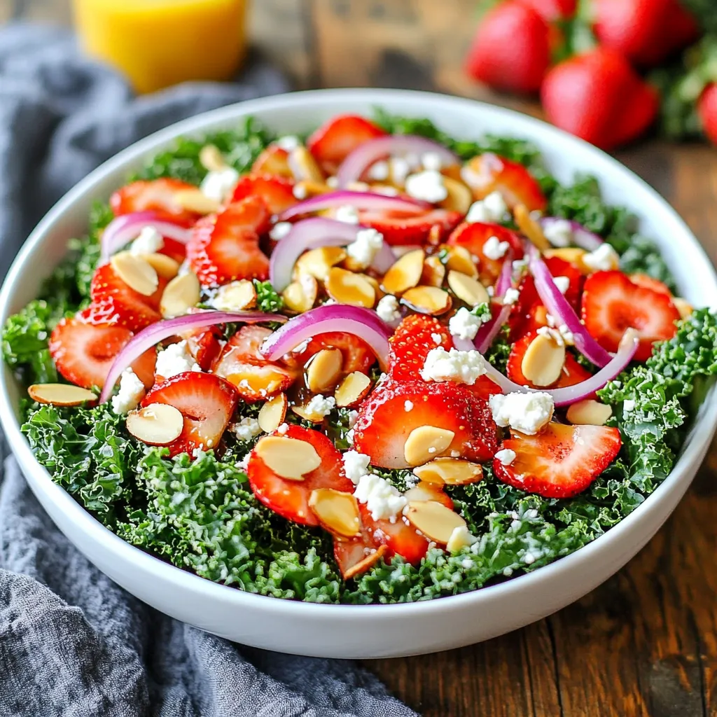 Strawberry Almond Kale Salad Refreshing and Nutritious