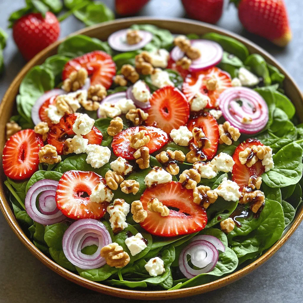 Spinach Strawberry Feta Salad Fresh and Flavorful Dish