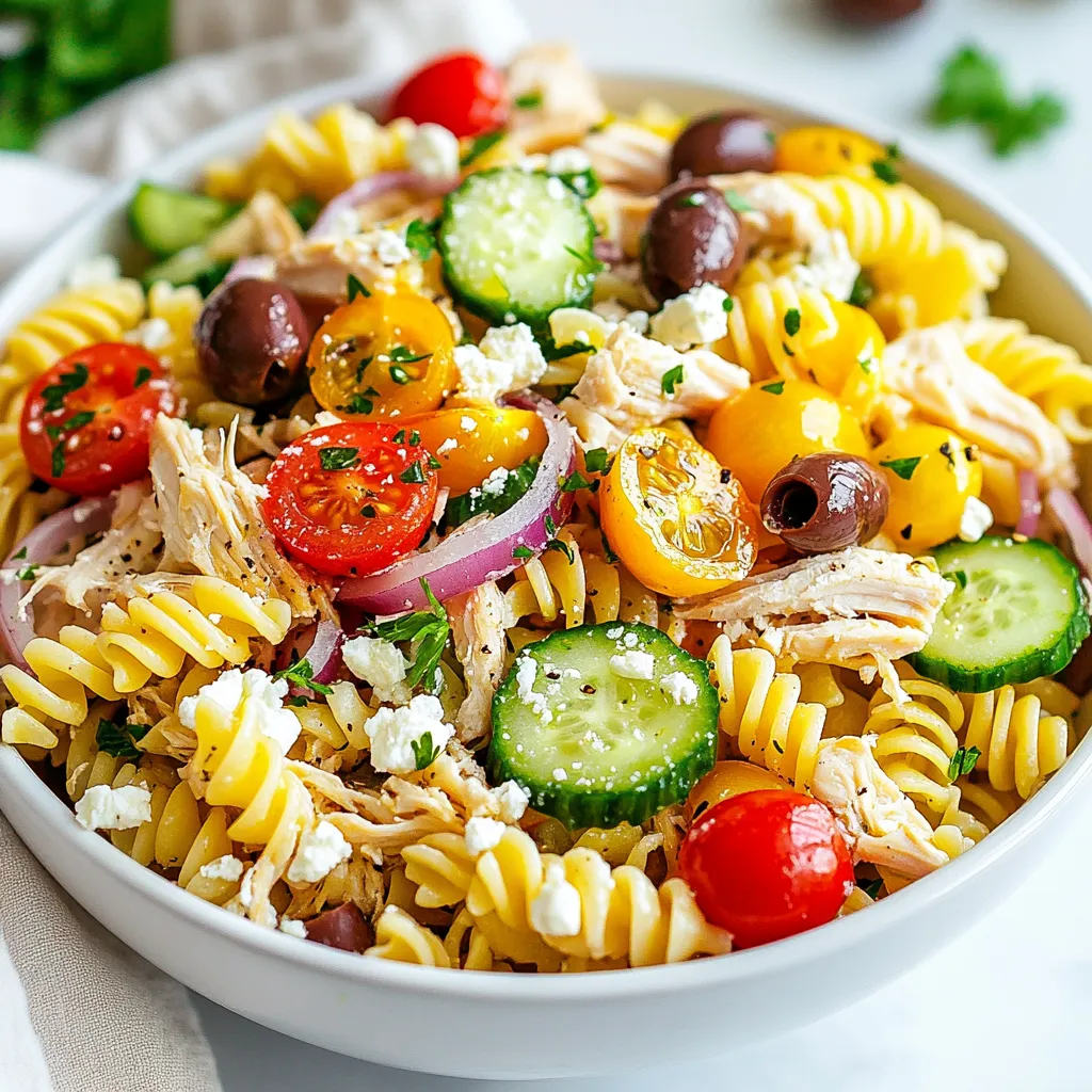 Greek Chicken Pasta Salad Fresh and Flavorful Dish