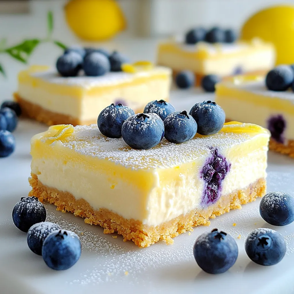Blueberry Lemon Cheesecake Bars Delightful and Sweet Snack