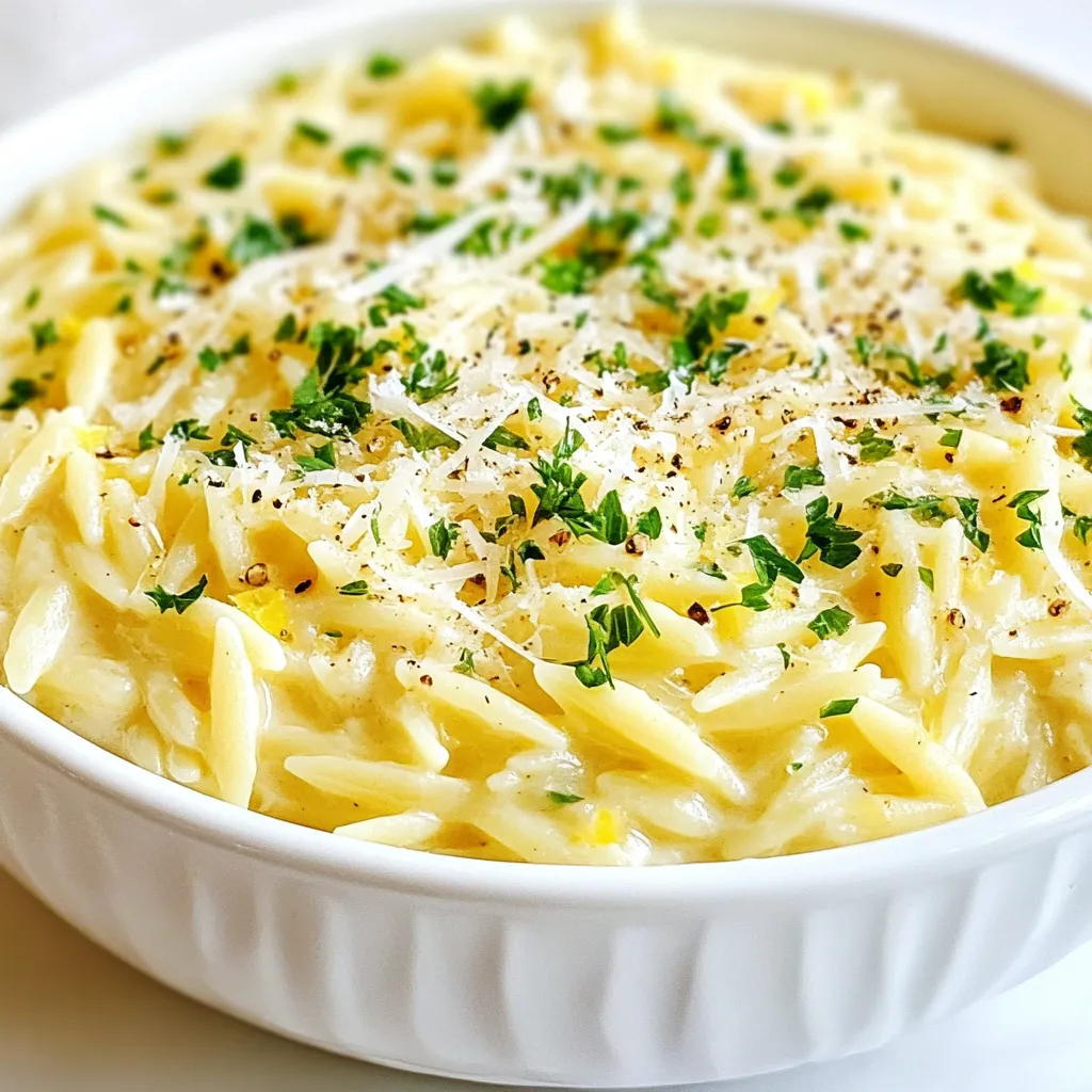 Creamy Lemon Parmesan Orzo Flavorful Side Dish