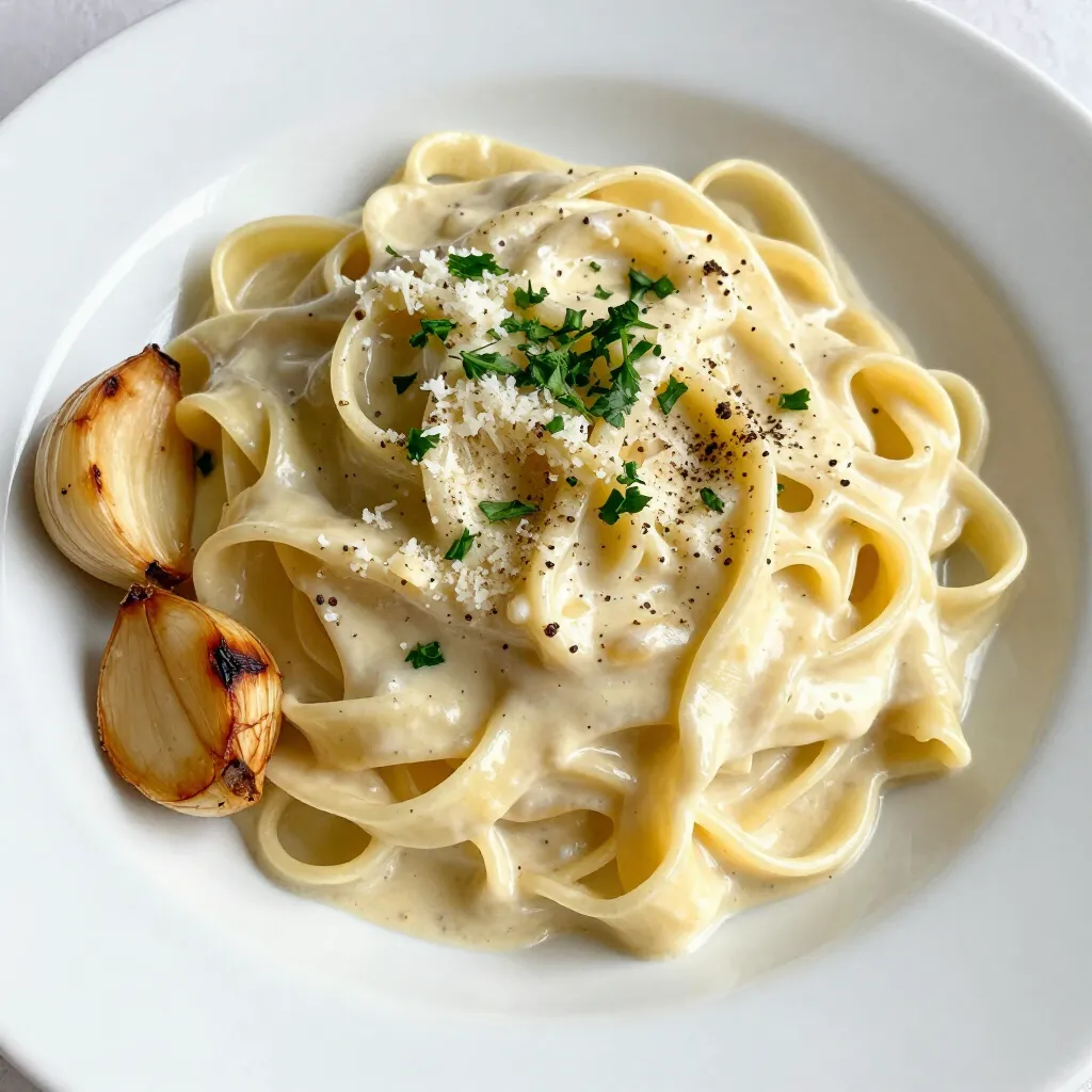 Creamy Roasted Garlic Alfredo Simple Pasta Delight