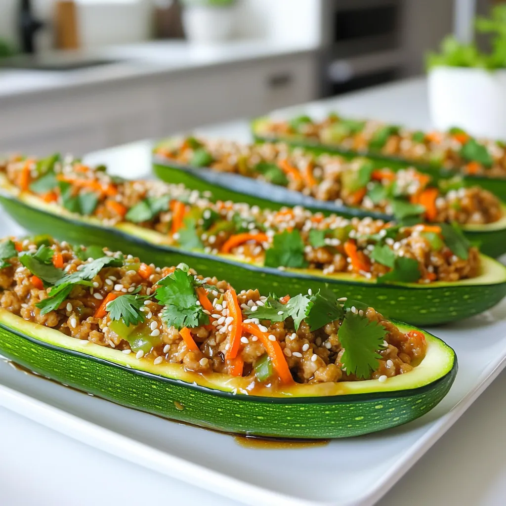 Teriyaki Chicken Zucchini Boats Tasty and Healthy Meal