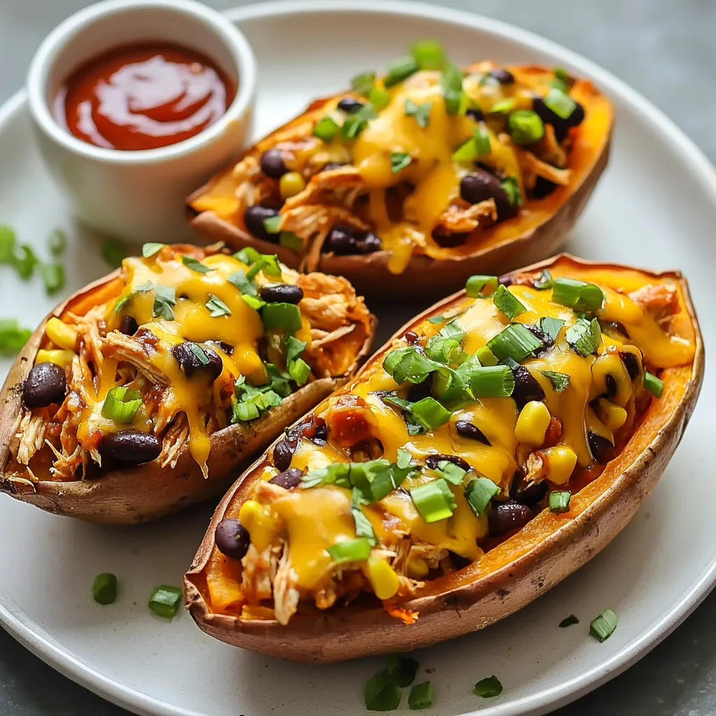 BBQ Chicken Stuffed Sweet Potatoes Flavorful Meal