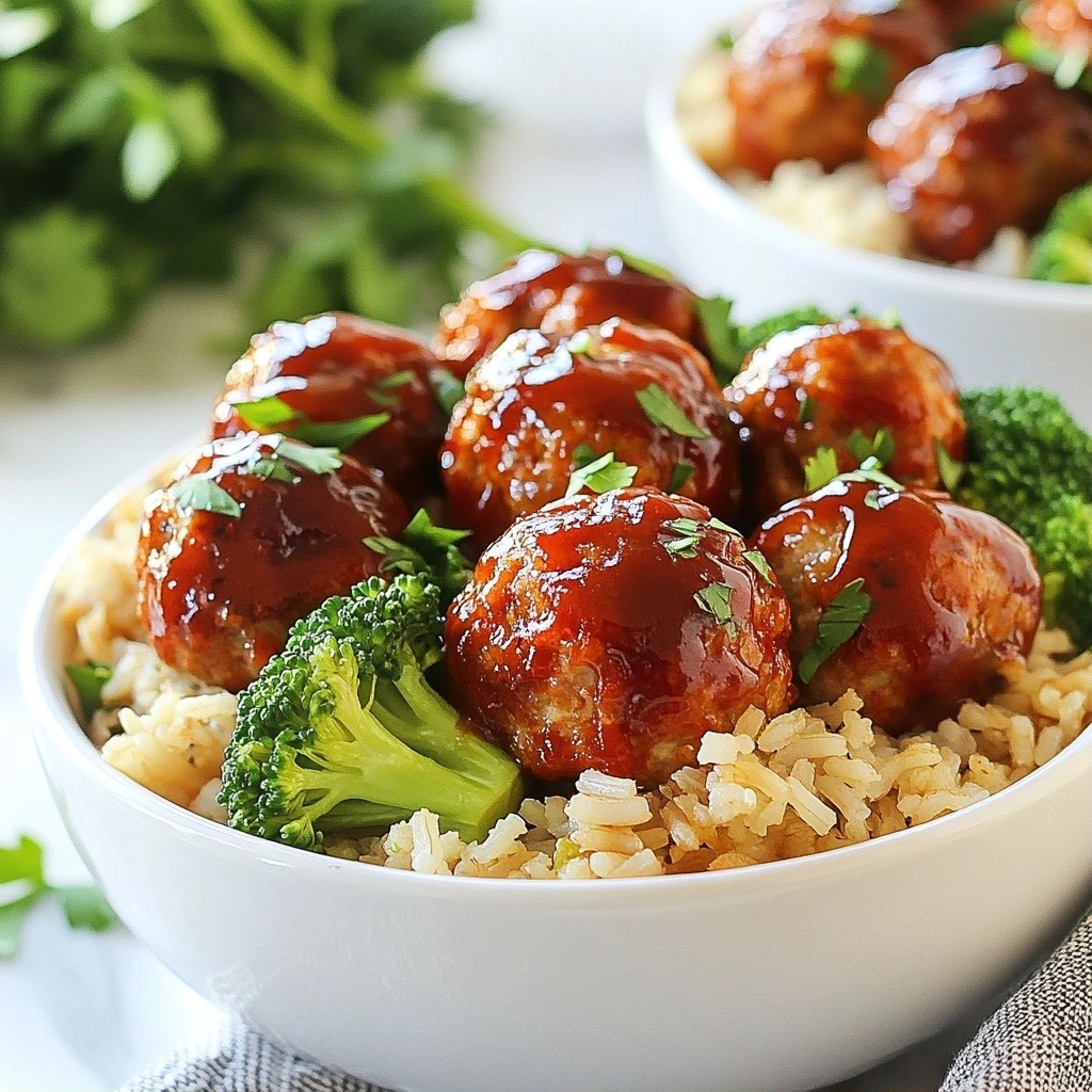 Make-Ahead Dinner BBQ Turkey Meatball Bowls Recipe