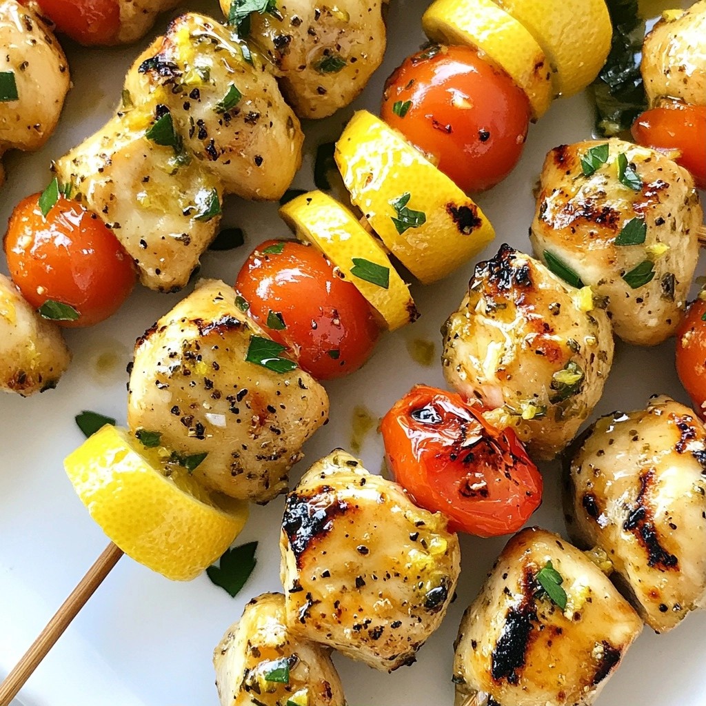 Zesty Dinner Lemon Garlic Chicken Skewers Recipe