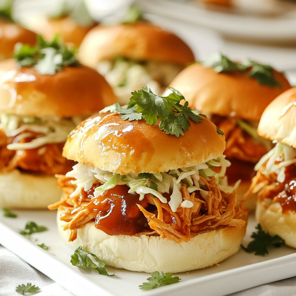 Tangy BBQ Pulled Chicken Sliders Easy and Flavorful Treat