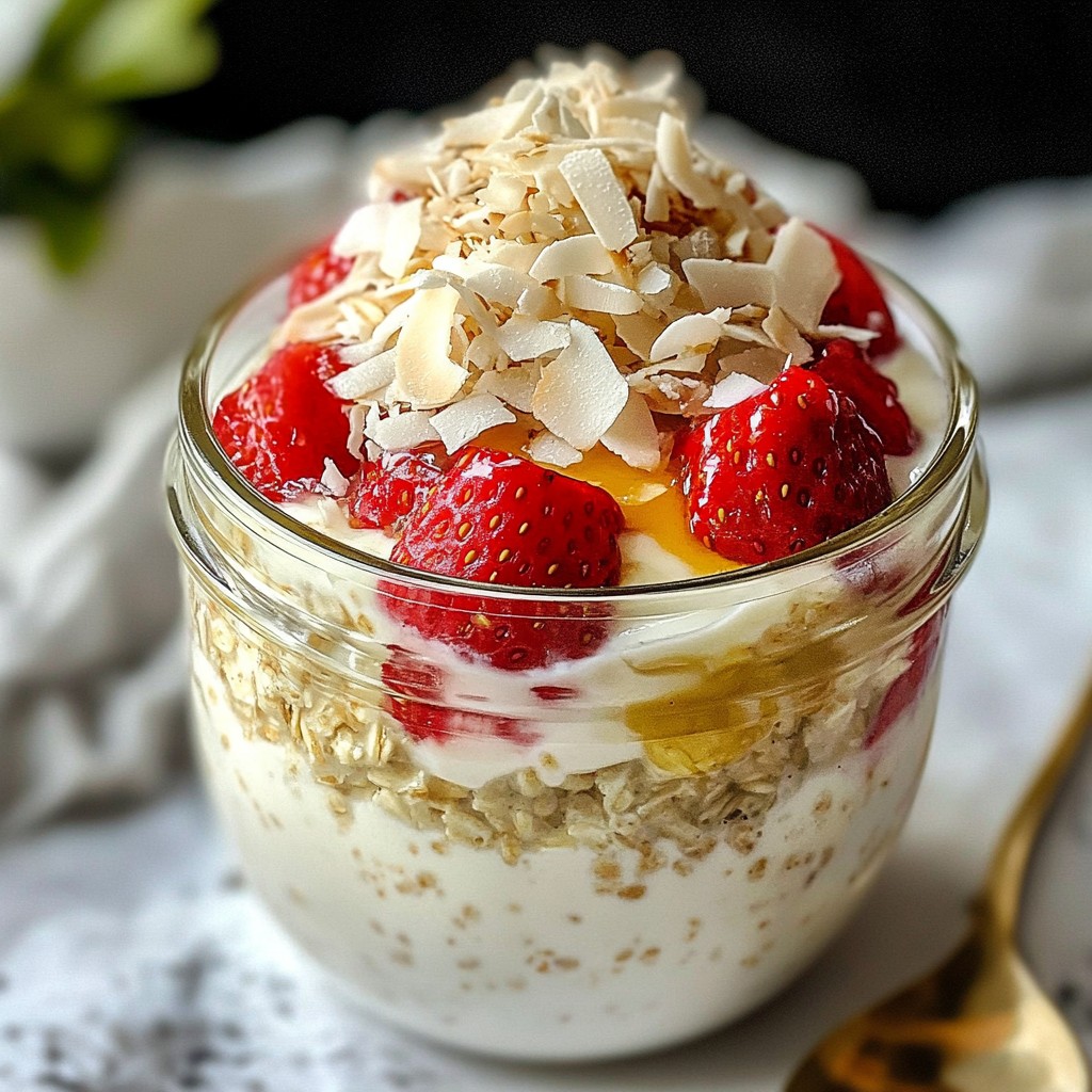 Strawberry Coconut Overnight Oats Simple Recipe