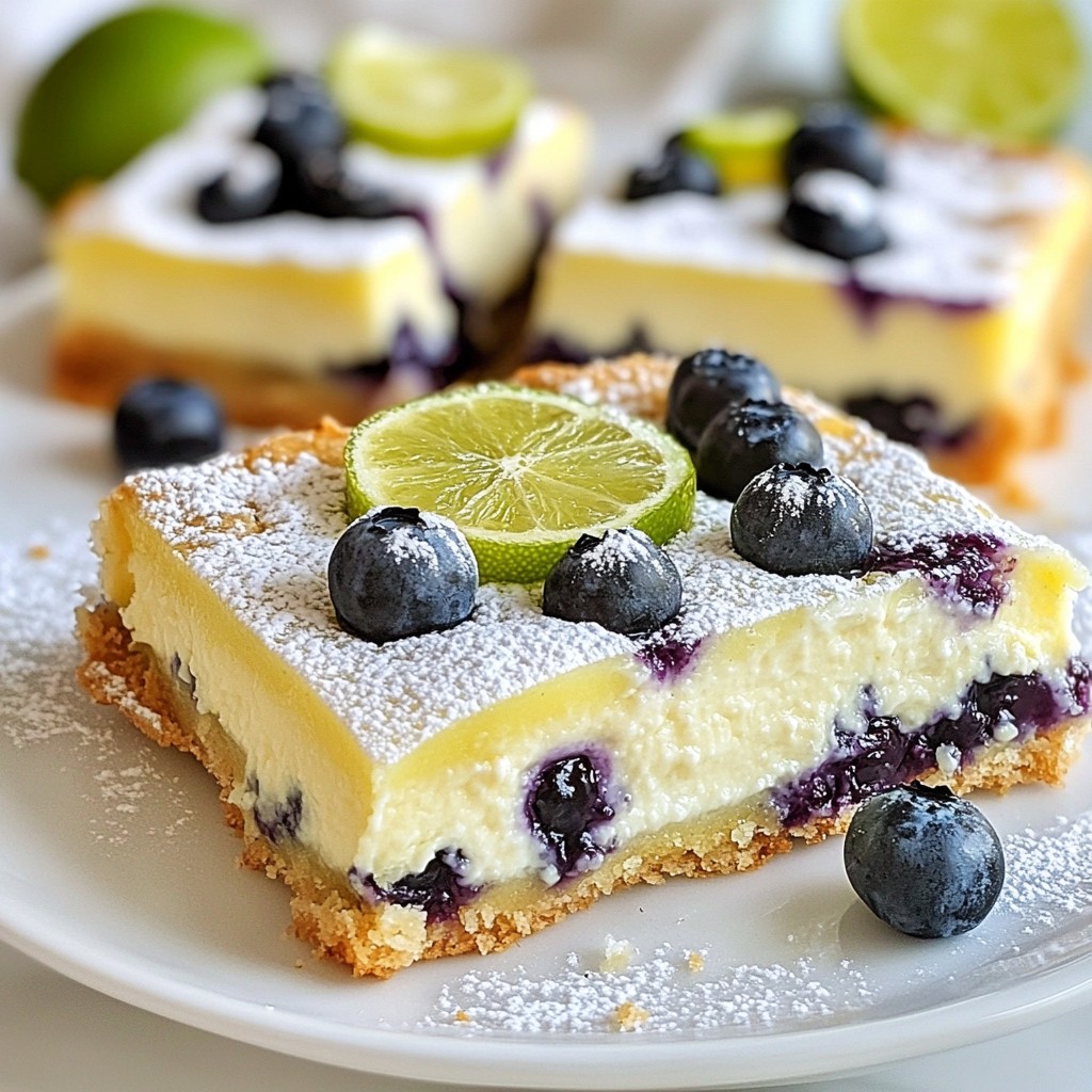 Blueberry Lime Cheesecake Bars Refreshing and Simple Treat