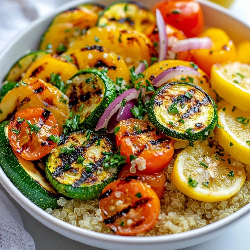 Healthy Dinner Grilled Lemon Herb Veggie Bowls Delight