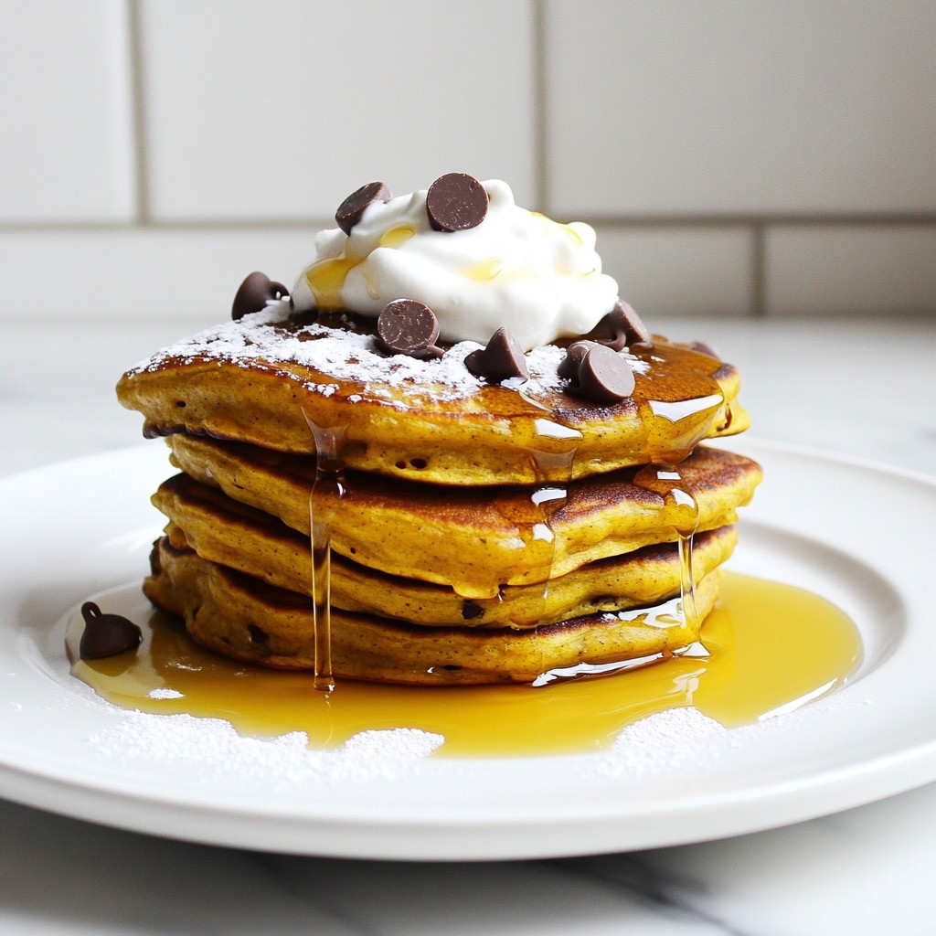 Chocolate Chip Pumpkin Pancakes Tasty Fall Delight
