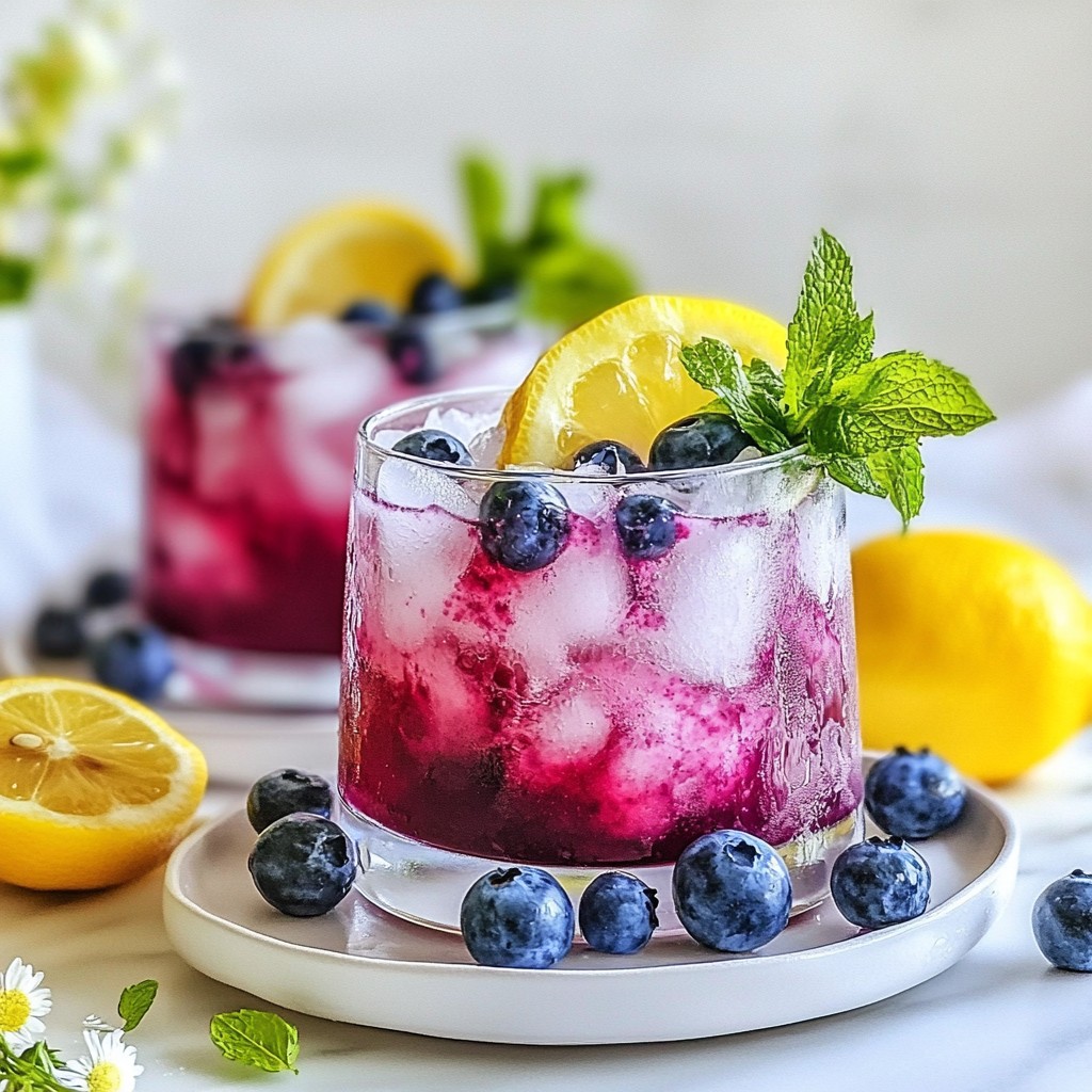 Blueberry Lemonade Mocktail Refreshing Summer Drink
