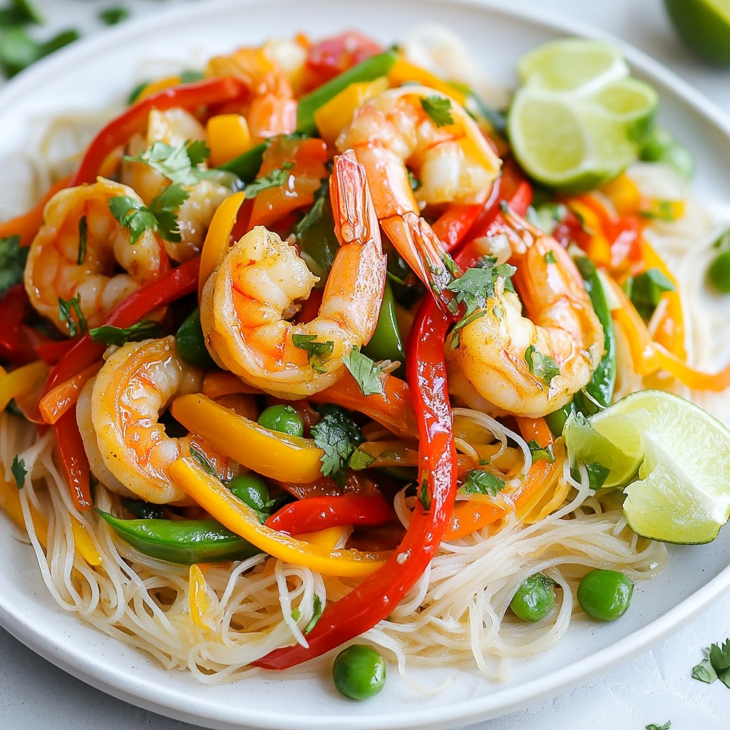 Speedy Dinner Shrimp Stir-Fry with Rice Noodles Delight