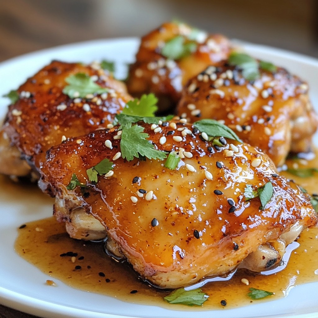 Baked Dinner Honey Garlic Chicken Thighs Delight