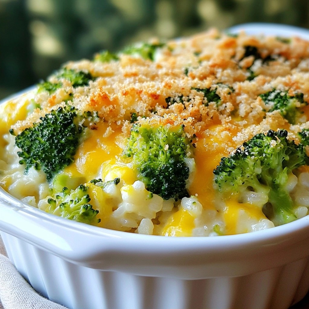 Family Dinner Cheesy Broccoli and Rice Bake Delight