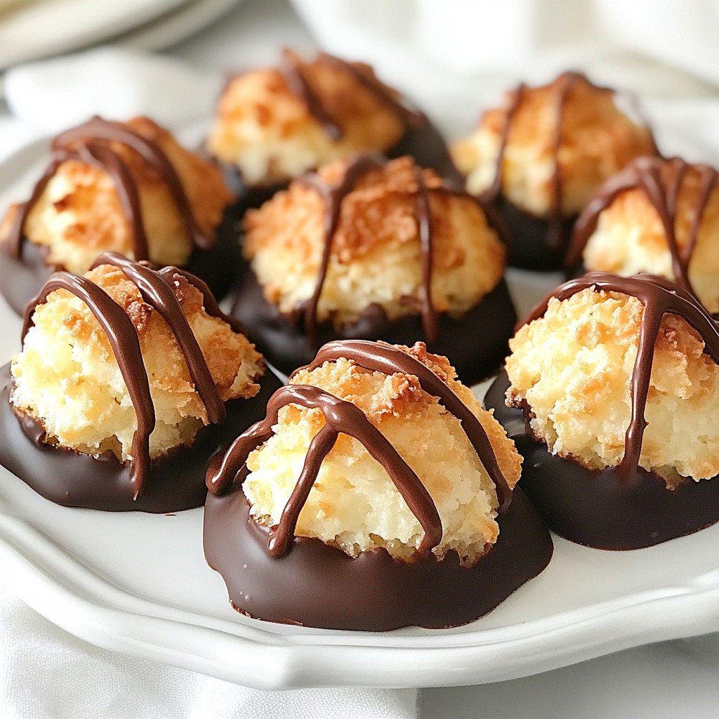 Chocolate Dipped Coconut Macaroons Tasty and Easy Treat