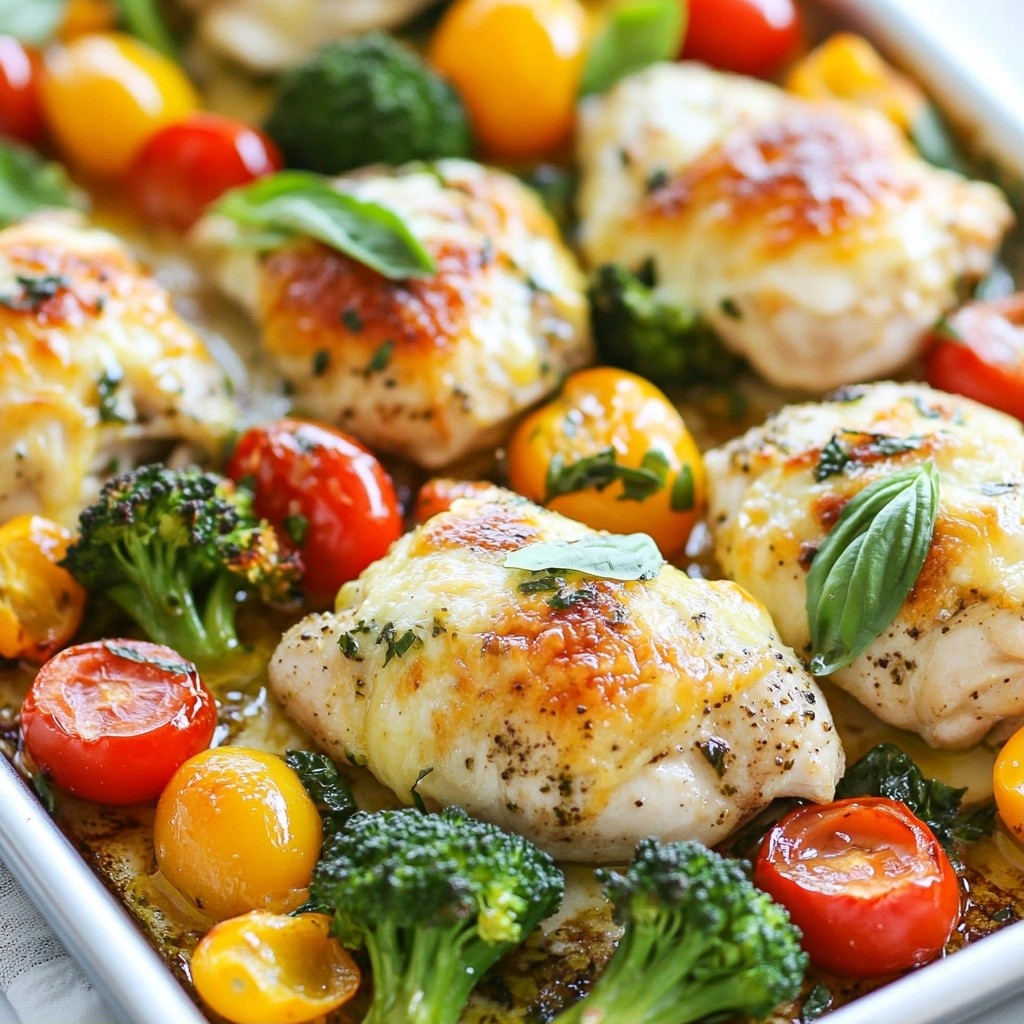 Crispy Dinner Sheet Pan Veggie Chicken Bake Recipe