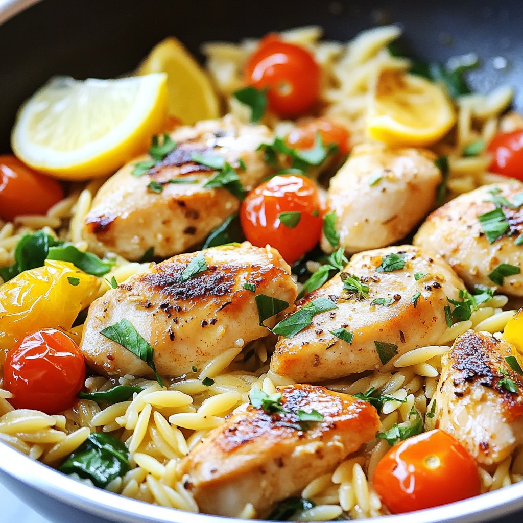 Lemon Garlic Chicken Orzo Skillet Flavorful Delight