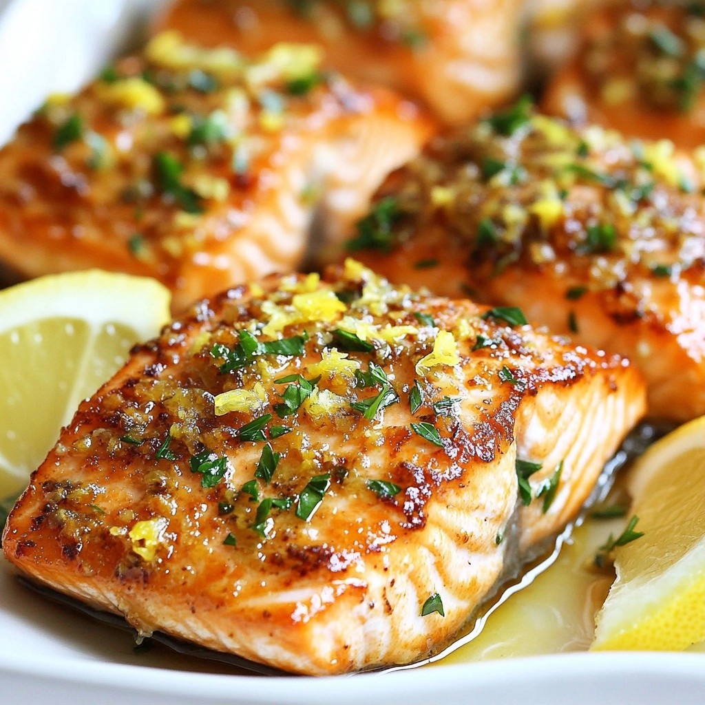 Crispy Dinner Lemon Garlic Salmon Fillets Recipe