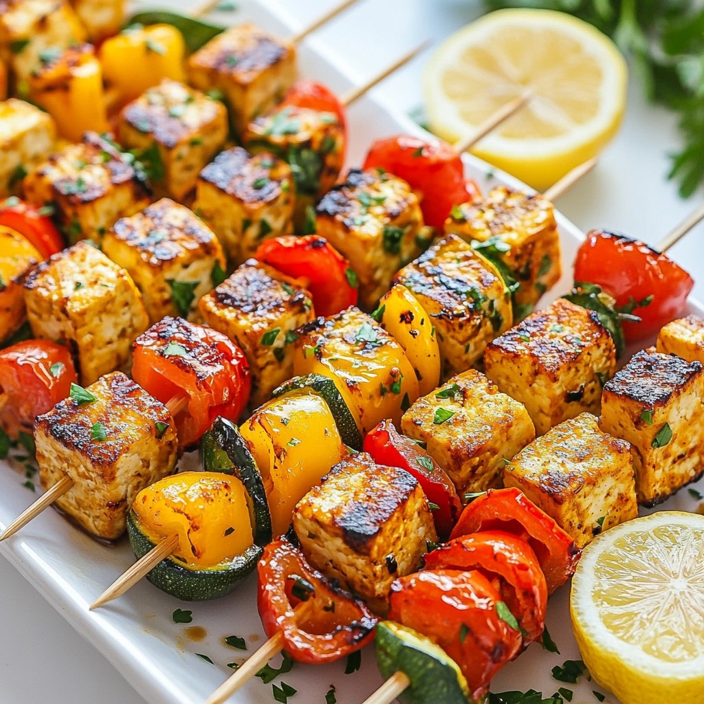 Speedy Weeknight Dinner Lemon Pepper Tofu Skewers