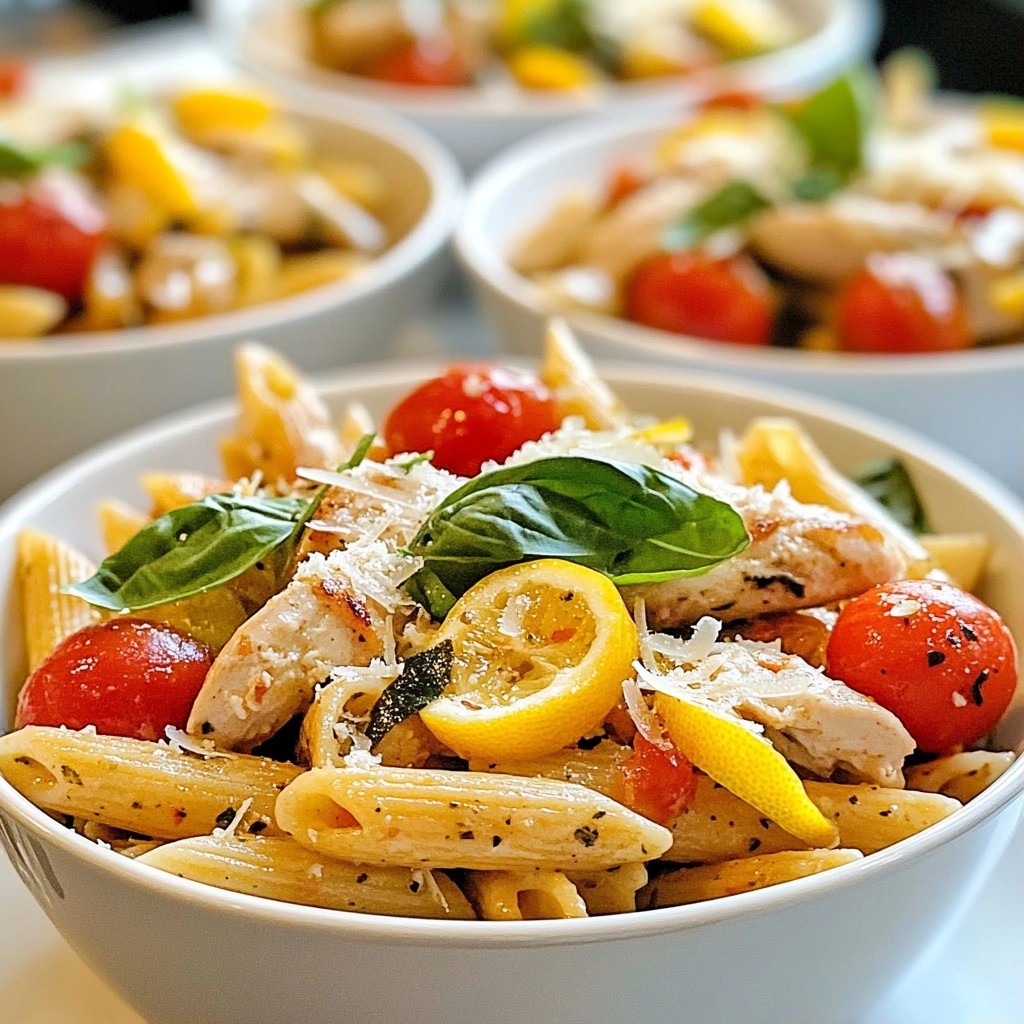 Prep-Ahead Dinner Lemon Basil Chicken Pasta Delight