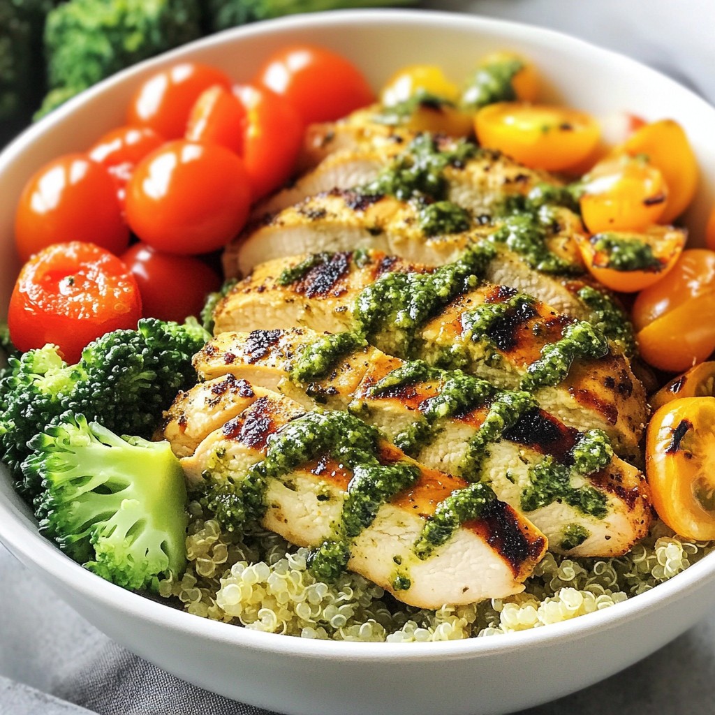 Prep-Ahead Dinner Basil Pesto Chicken Bowls Delight