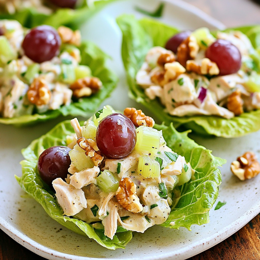 Greek Yogurt Chicken Salad Lettuce Cups Refreshing Meal