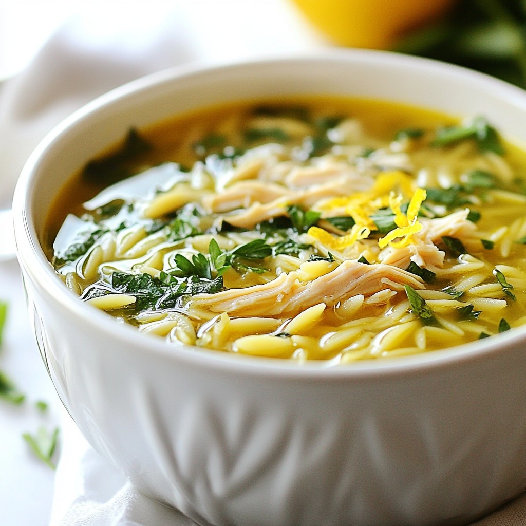 Lemon Garlic Chicken Orzo Soup Flavorful Comfort Bowl